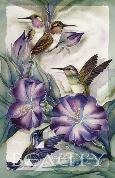 Hummingbirds / Hummertime - 11 x 14 in Poster