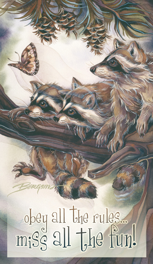 Raccoons / Mischief, Curiosity & Trouble - Mailable Mini