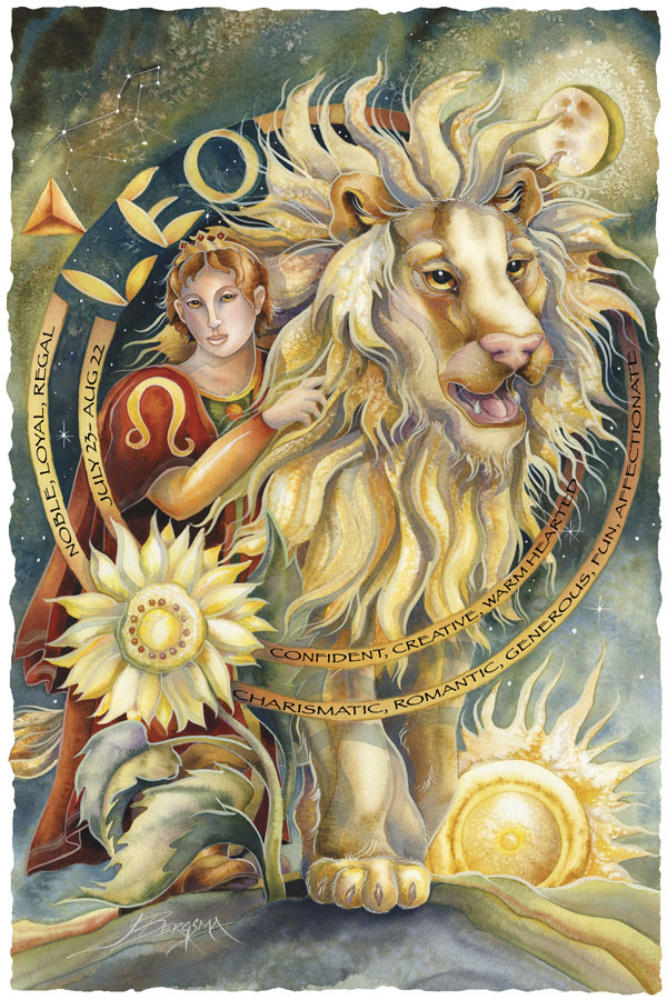 Leo Zodiac Small Prints (Click for options & image enlargement)                   