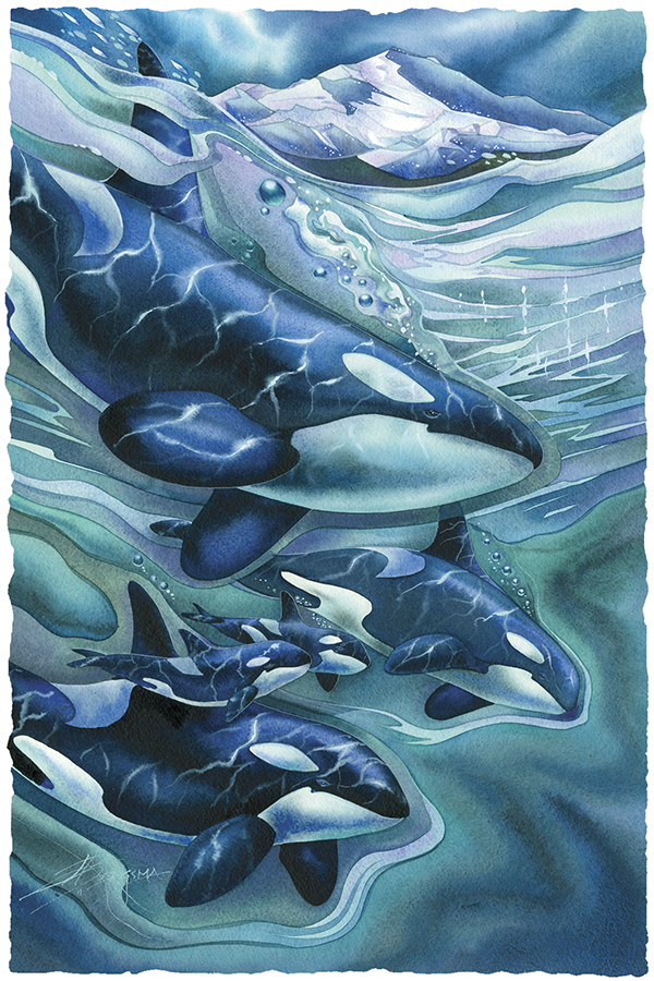 Orca Clan...Side By Side Forever Small Prints (Click for options & image enlargement)  