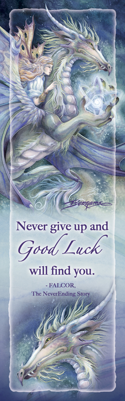 Never Give Up and Good Luck Will Find You - Bookmark