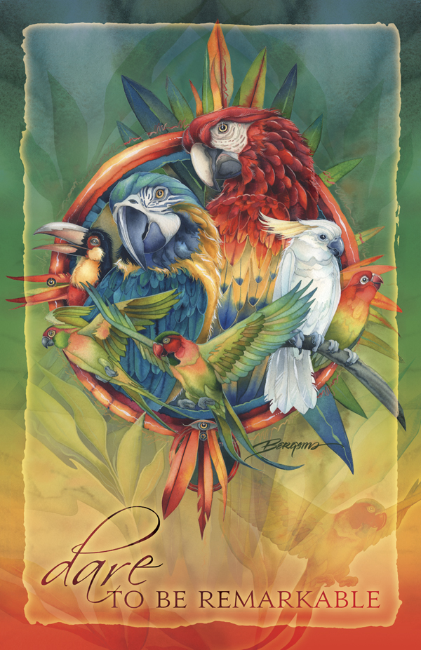 Parrots / Celebrate Life's Many Colors - 11 x 14 in Poster 