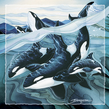 Whales (Orca) / Beauty, Strength & Power - Tile   