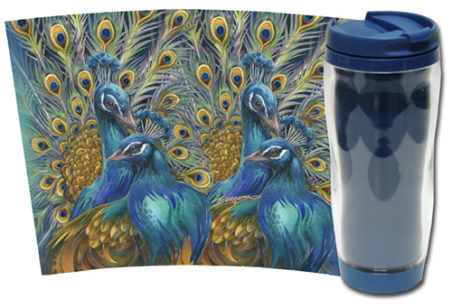 Peacocks / Blue Rhapsody - Travel Mug 