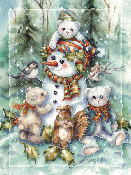 Bear Holidays - Easel Back Tile
