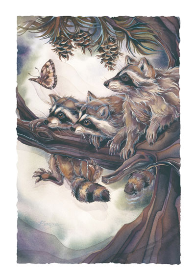 Raccoons / Mischief, Curiosity & Trouble - Art Card