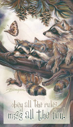 Raccoons / Mischief, Curiosity & Trouble - Mailable Mini