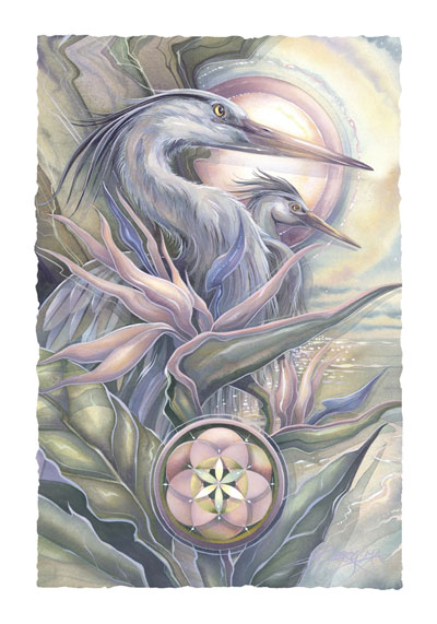 Herons / Held Within A Circle Of Grace - Art Card