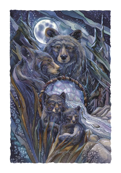 Bears (Black) / Journey To The Dreamtime - Art Card