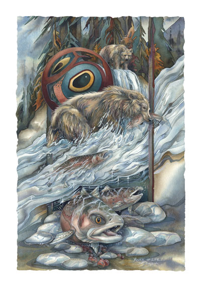 Bears (Grizzly) / River Of Life - Art Card