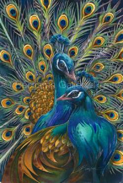 Peacocks / Let Your True Colors Shine Through - Art Card 