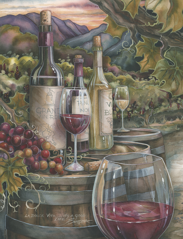 Vineyard / Wine Is Proof - Art Card 