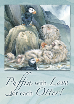 Puffin With Love For Each Otter - Magnet