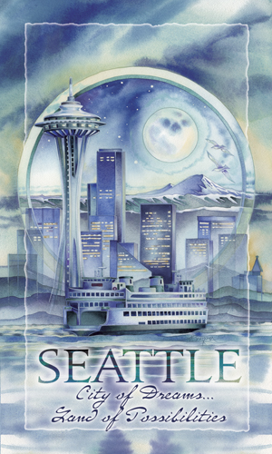 Cityscape / Seattle... City Of Dreams... - Mailable Mini 