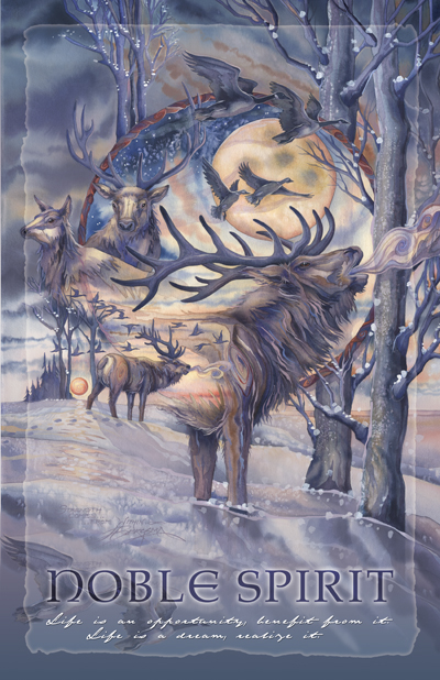 Elk / Noble Spirit - 11 x 14 inch Poster 