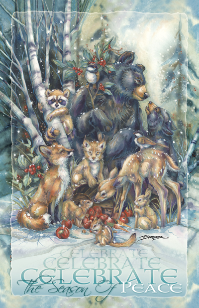 Multiple Animal Types / Celebrate The Season Of Peace - 11 x 14 inch Poster  