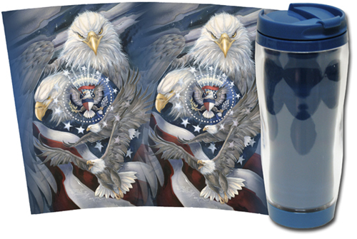 Eagles (Bald) / Sheltered Under Mighty Wings - Travel Mug 
