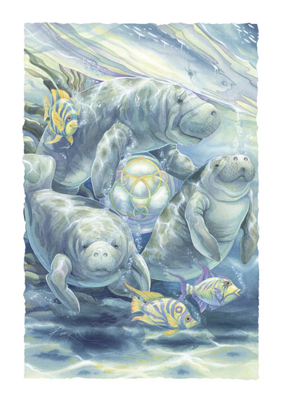 Manatees / In The Caring Of The Wild... - Art Card