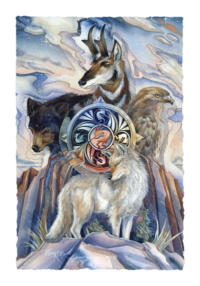 Multiple Animal Types / Dancing In A Circle Of Life - Art Card