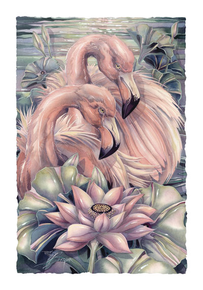 Flamingos / Think Pink... Live On The Bright Side - Art Card