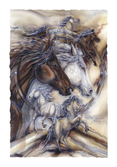 Horses / Ride The Wind - Art Card
