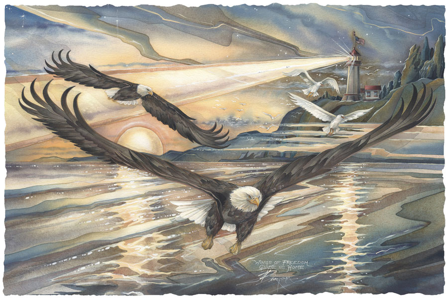 Eagles (Bald) / Wings Of Freedom... - Art Card