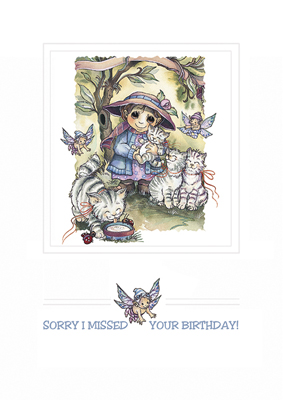 Birthday / Sorry I Missed Your Birthday - Greeting Card 
